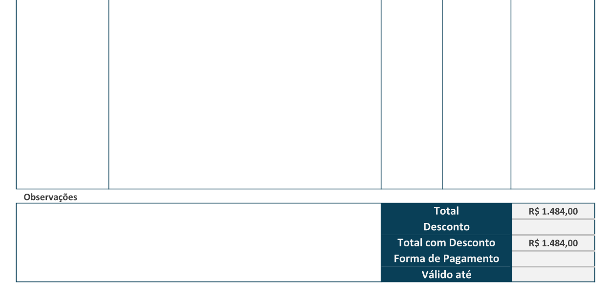 Gerar pedido no excel