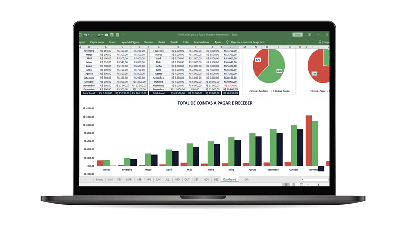 planilha de contas a receber