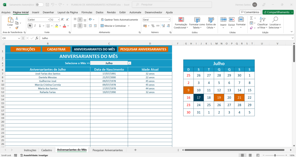 tabela de aniversariantes para imprimir