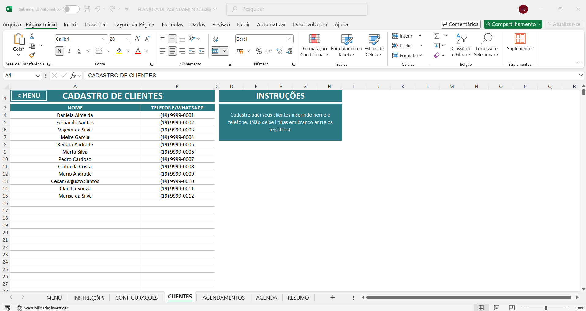 planilha de agendamento mensal