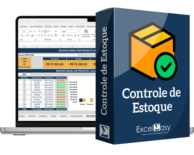 Planilha de Controle de Estoque em Excel